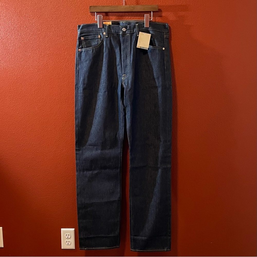 Levi’s Men’s NWT 501 Straight‎ Leg Shrink To Fit Blue Rigid Treatment Work Jeans